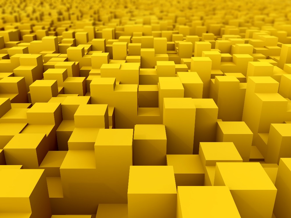 3D render of an abstract background with extruding cubes